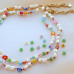 Millefiori beads square flower 6mm - Multicolor